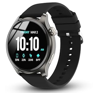 Nervfit Orion S1 Smartwatch with 1.43" AMOLED Display, Functional Crown Control, Bluetooth Calling, AI Voice Assistant, IP68 Waterproof, Heart Rate & SpO2 Monitor, and 100+ Sports Modes - Black